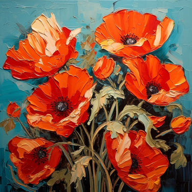 Palette Knife Poppy Canvas